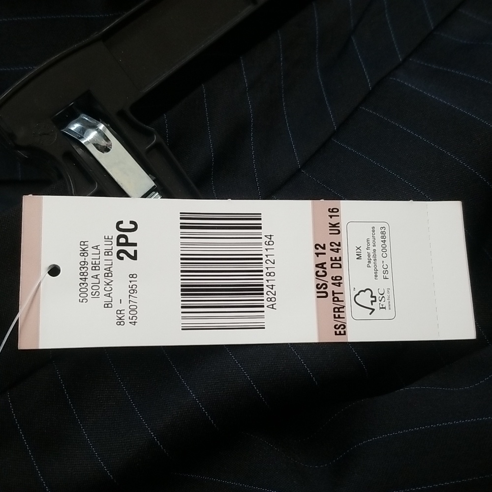 Le Suit Black Blue Pinstripe Suit - Picture 13 of 16